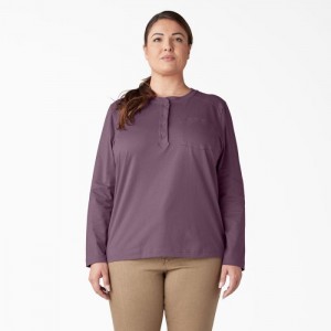 Dickies Plus Heavyweight Henley Grapeade | QYJO0950