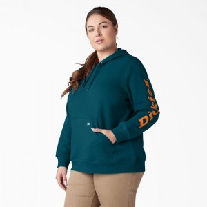 Dickies Plus Heavyweight Logo Sleeve Pullover Albastri Inchis | PSCC1986