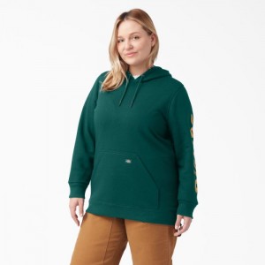 Dickies Plus Heavyweight Logo Sleeve Pullover Verzi | XAKB8193