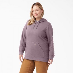 Dickies Plus Heavyweight Logo Sleeve Pullover Violet | FPKR9304