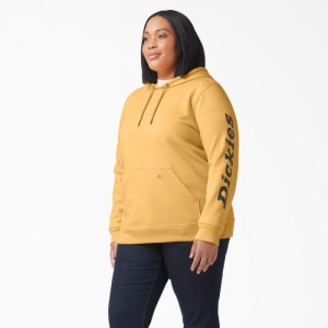 Dickies Plus Heavyweight Logo Sleeve Pullover Portocalii | ZFSV7490