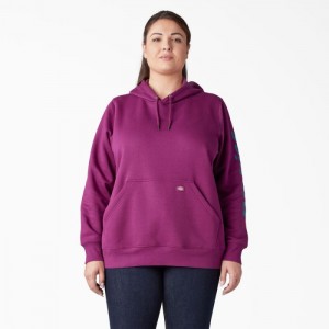 Dickies Plus Heavyweight Logo Sleeve Pullover Violet | CEJT1203
