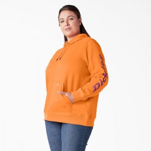 Dickies Plus Heavyweight Logo Sleeve Pullover Portocalii | PWDE5326