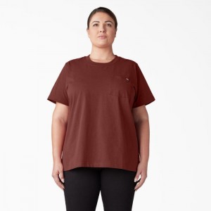 Dickies Plus Heavyweight Scurte Sleeve Pocket T-Shirt Rosii Inchis | DULC4233