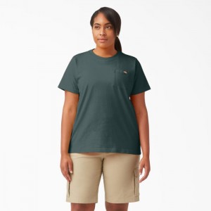 Dickies Plus Heavyweight Scurte Sleeve Pocket T-Shirt Verzi | RPYV7617