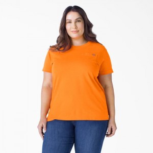 Dickies Plus Heavyweight Scurte Sleeve Pocket T-Shirt Portocalii | MGYZ0393