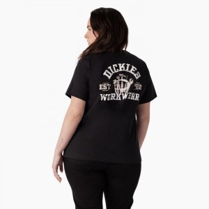 Dickies Plus Heavyweight Workwear Grafice T-Shirt Negrii | BGUR7984