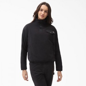 Dickies Port Allen Fleece Pullover Negrii | NEMF1199