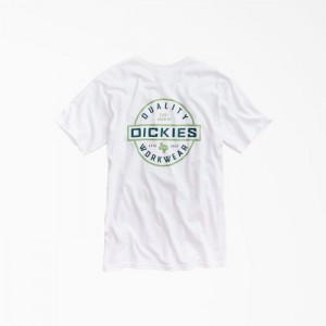 Dickies Quality Workwear Grafice T-Shirt Albi | BPBK4940