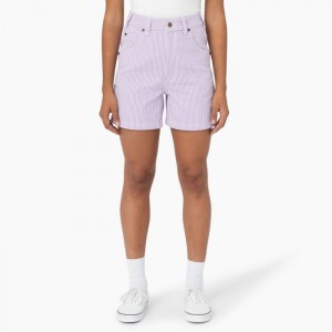 Dickies Regular Fit Hickory Stripe Shorts, 5" Violet Roz | DOOG3441