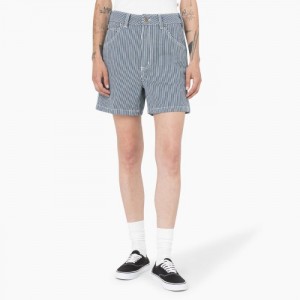 Dickies Regular Fit Hickory Stripe Shorts, 5" Albastri | IVPI7040