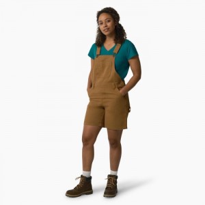 Dickies Relaxed Fit Bib Shortalls, 7" Maro | IJXD9518
