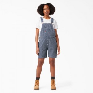Dickies Relaxed Fit Bib Shortalls, 7" Stripes | DTZU2225