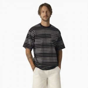 Dickies Relaxed Fit In Dungi Pocket T-Shirt Negrii Albi | OXWG5515
