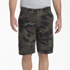 Dickies Relaxed Fit Ripstop Cargo Shorts, 11" Verzi Negrii Camuflaj | PHWG3453