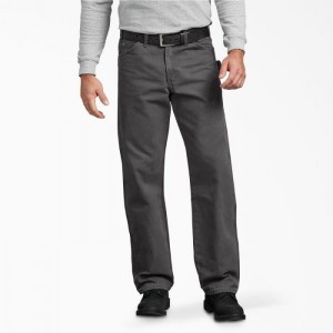 Dickies Relaxed Fit Sanded Duck Carpenter Pants Rinsed Slate | NBPC2620