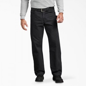 Dickies Relaxed Fit Sanded Duck Carpenter Pants Negrii | VNCY5914