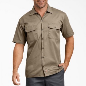 Dickies Relaxed Fit Scurte Sleeve Lucru Shirt Maro | YMQJ1874