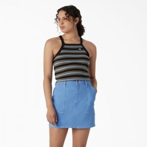 Dickies Rib Knit Cropped Tank Top Negrii | TYDS9984