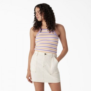 Dickies Rib Knit Cropped Tank Top Violet | GHVI3262