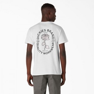 Dickies Rose Workwear Grafice T-Shirt Albi | AKRL3033