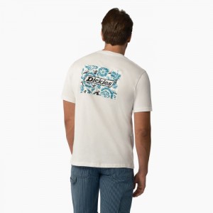 Dickies Roseburg Scurte Sleeve T-Shirt Albi | CBPE9983