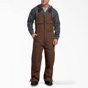 Dickies Sanded Duck Insulated Bib Overalls Maro | EXSE9830
