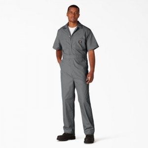 Dickies Scurte Sleeve Coveralls Gri | NGJB8619