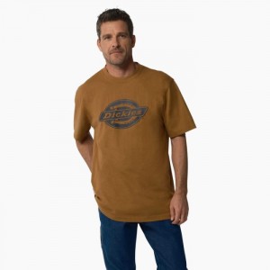 Dickies Scurte Sleeve Heavyweight Logo T-Shirt Maro | LUOU0532
