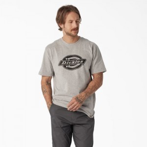 Dickies Scurte Sleeve Heavyweight Logo T-Shirt Gri | WIPD0757