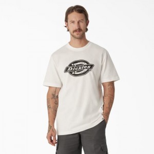 Dickies Scurte Sleeve Heavyweight Logo T-Shirt Albi | JSTQ7439