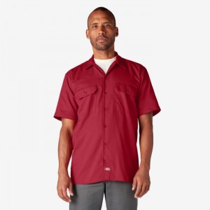 Dickies Scurte Sleeve Lucru Shirt Rosii | JWFB7532