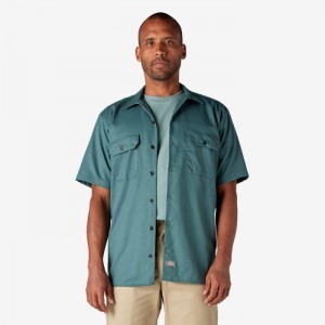 Dickies Scurte Sleeve Lucru Shirt Verzi | FWUL9885