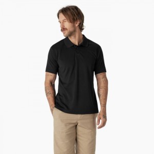 Dickies Scurte Sleeve Performance Polo Shirt Negrii | FAGM9353