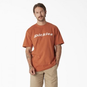 Dickies Scurte Sleeve Wordmark Grafice T-Shirt Cupru | VTBD2665
