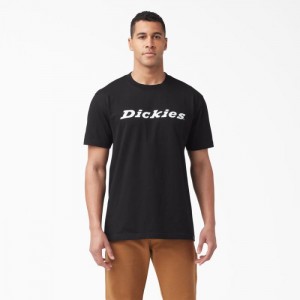 Dickies Scurte Sleeve Wordmark Grafice T-Shirt Negrii | JEPG5267