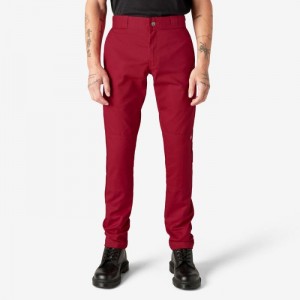 Dickies Slab Fit Double Knee Lucru Pants Rosii | LOAU3925
