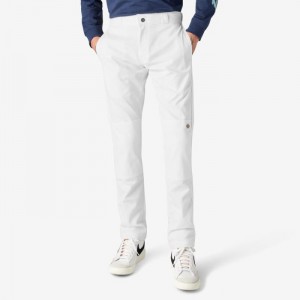 Dickies Slab Fit Double Knee Lucru Pants Albi | LYNH5158