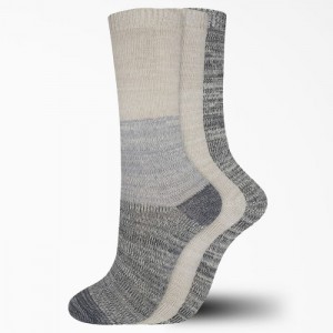 Dickies Soft Marl Crew Socks, Size 6-9, 3-Pack Gri Inchis | QZYA2888