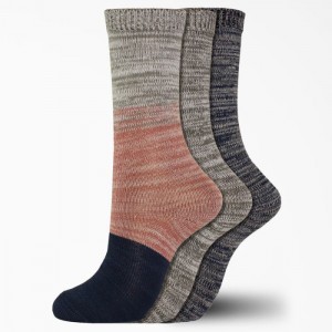 Dickies Soft Marl Crew Socks, Size 6-9, 3-Pack Roz | HJSG2481
