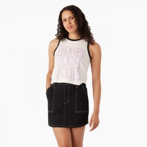 Dickies Sportive Grafice Tank Top Albi | VVRM8367