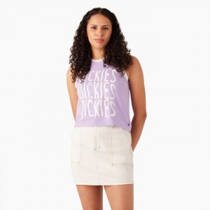 Dickies Sportive Grafice Tank Top Violet Roz | IWDV9403