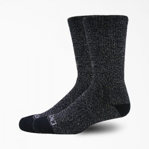 Dickies Steel Bombeu Moisture Control Crew Socks, Size 6-12, 2-Pack Negrii | QPSD8349