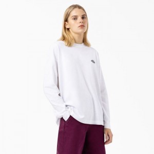 Dickies Summerdale Long Sleeve T-Shirt Albi | ZWSM0170