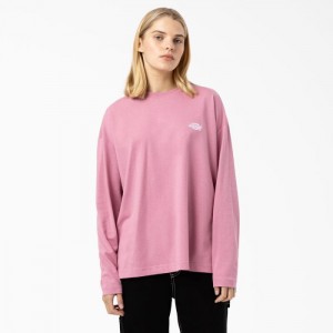 Dickies Summerdale Long Sleeve T-Shirt Foxglove | EMDE7214