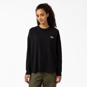 Dickies Summerdale Long Sleeve T-Shirt Negrii | QLRK8971