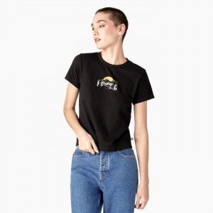 Dickies Twill Ranch Grafice T-Shirt Negrii | JTXR7537