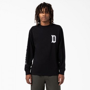 Dickies Union Springs Long Sleeve T-Shirt Negrii | QCRA9621