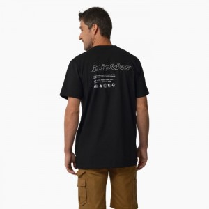 Dickies United By Lucru Grafice Pocket T-Shirt Negrii | KZCF0056