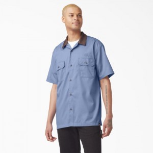 Dickies Vincent Alvarez Block Collar Lucru Shirt Albastri | EVYF2668